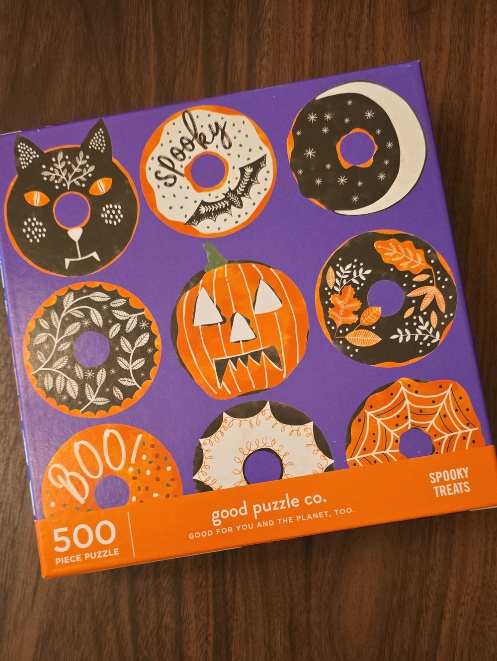 Good Puzzle Co. Spooky Treats 500-Piece Puzzle - Purple & Orange